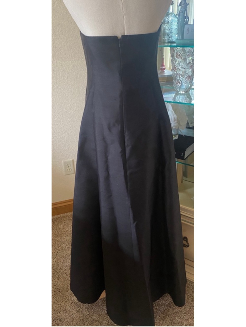 NWOT Lauren Ralph Lauren 100% Silk Black Strapless Dress Size 8 - Picture 7 of 8